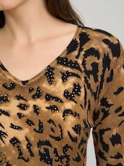 Gina Bacconi Animal Korra Leopard Print Jumper With Diamante - Image 5 of 6