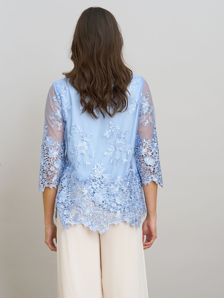 Gina Bacconi Kirsten Embroidered Blouse With Scallop Detail - Bild 2 von 9