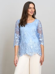Gina Bacconi Kirsten Embroidered Blouse With Scallop Detail - Bild 5 von 9
