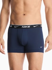 أسود/أزرق/كحلي - حزمة من 3 سراويل داخلية قطن قابلة للتمدد تشكيلة Essential من Nike - صورة 4 من 5