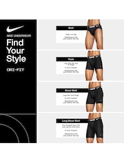 أسود/أزرق/كحلي - حزمة من 3 سراويل داخلية قطن قابلة للتمدد تشكيلة Essential من Nike - صورة 5 من 5