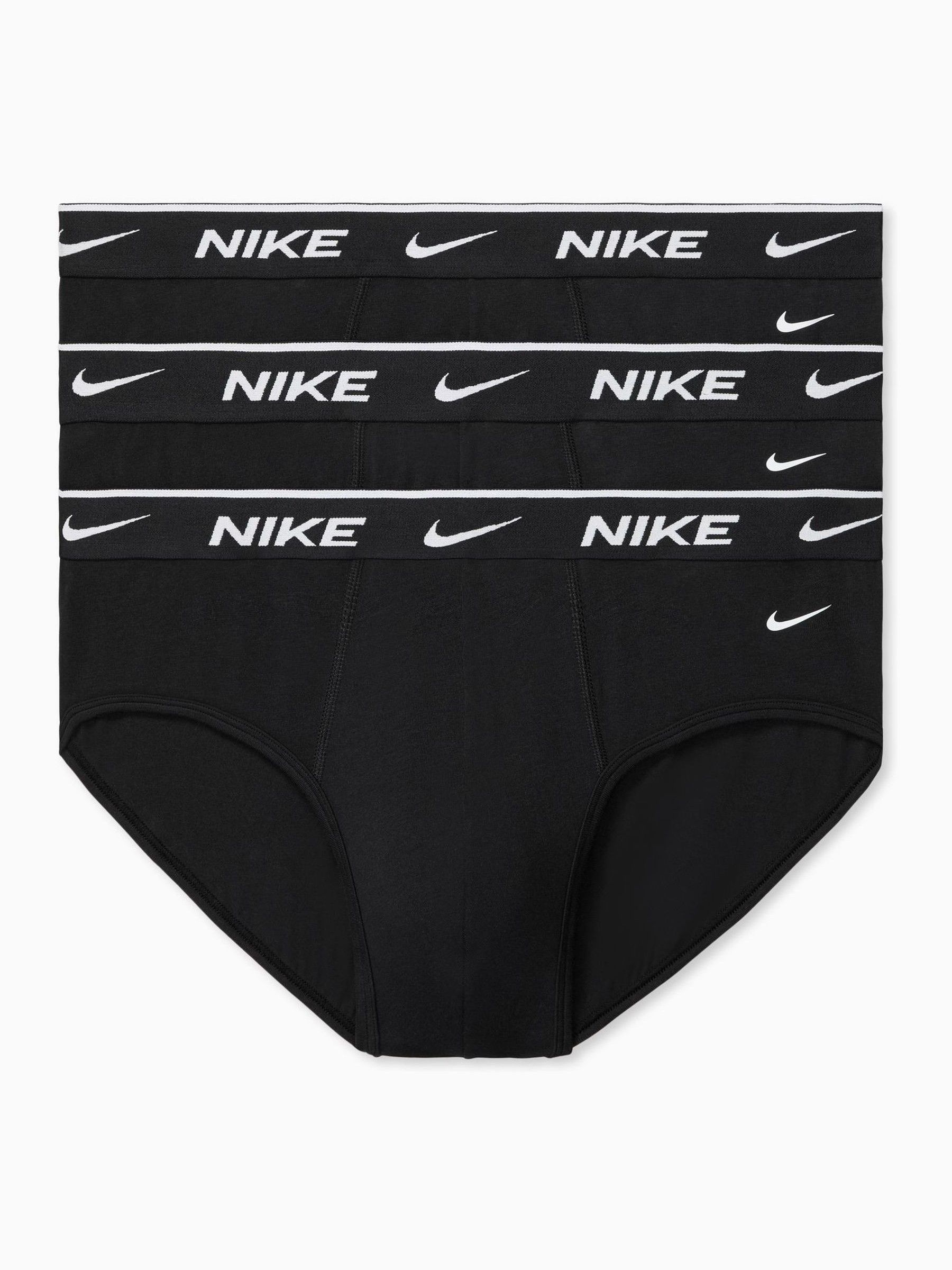 Nike Men's Black Essential Cotton Stretch Briefs 3 Pack - Image 1