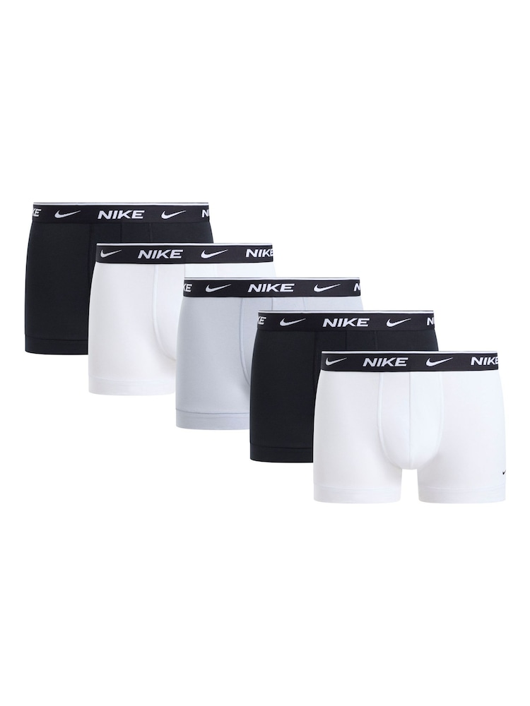 Nike White Essential Cotton Stretch Trunks 5 Pack - Image 1 of 1