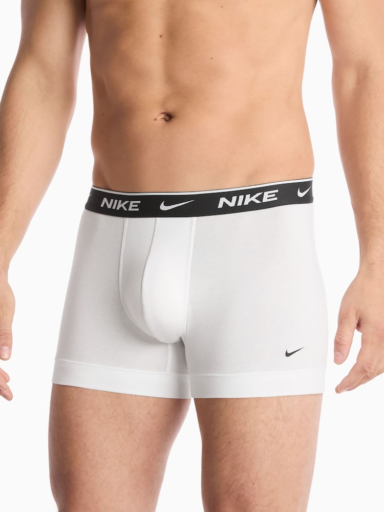 Nike White Essential Cotton Boxer Trunks 5 Pack - Image 2 of 4 Nike White Essential Cotton Boxer Trunks 5 Pack - Image 2 of 4