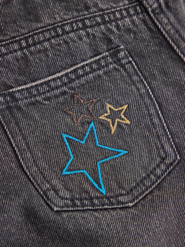 Charcoal Grey Star Diamante - Džíny Rovný střih (3-16let) - Obrázek 9 z 9