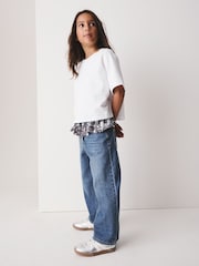 Blue Denim Sequin Peplum Wide Leg Jeans (3-16yrs) - Image 3 of 8