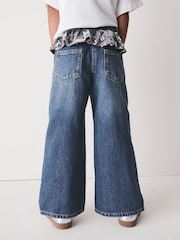 Blue Denim Sequin Peplum Wide Leg Jeans (3-16yrs) - Image 4 of 8