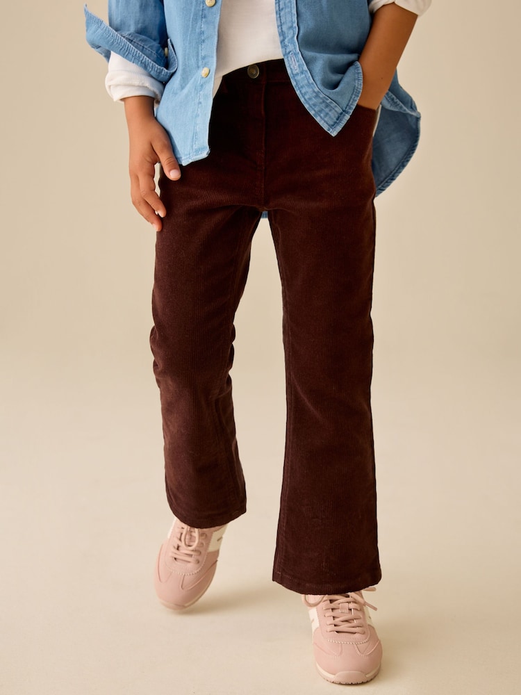 Chocolate Brown Cord Low Rise - フレアパンツ（3～16 歳） - 画像 1 / 5