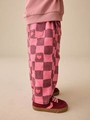 Pink/Burgundy Red Check - Jean imprimé (3mois -7an) - Image 4 de 8