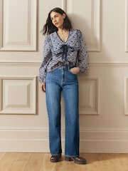 Laura Ashley Blue Straight Cut Jeans - Image 1 of 4