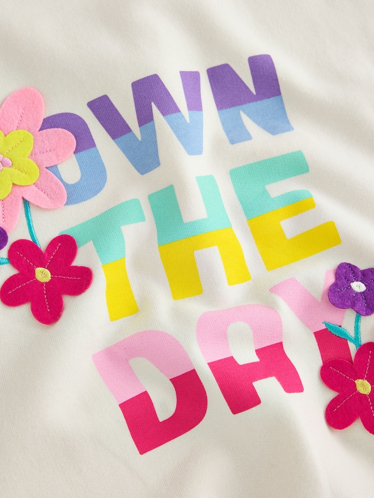 Rainbow Slogan - Little Bird Oversized Sweatshirt - 10şəkildən 10 şəkil