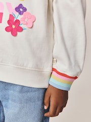 Rainbow Slogan - Little Bird Oversized Sweatshirt - 10şəkildən 4 şəkil