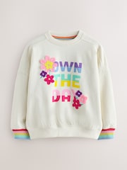 Rainbow Slogan - Little Bird Oversized Sweatshirt - 10şəkildən 5 şəkil