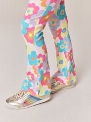 Little Bird by Jools Oliver Pink Embroidered T-Shirt & Floral Ribbed Kickflare Set - Image 3 of 11