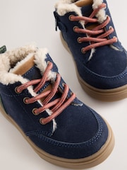 Navy Standard Fit (F) Warm Lined Lace up Boots - Image 3 of 5