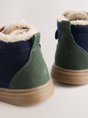 Navy Standard Fit (F) Warm Lined Lace up Boots - Image 4 of 5