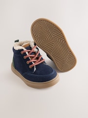 Navy Standard Fit (F) Warm Lined Lace up Boots - Image 5 of 5