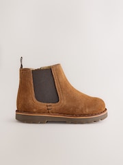 Tan Brown Standard Fit (F) Warm Lined Leather Chelsea Boots - Image 2 of 6