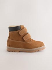 Tan Brown Standard Fit (F) Leather Thermal Thinsulate™ Lined Touch Fastening Work Boots - Image 2 of 5