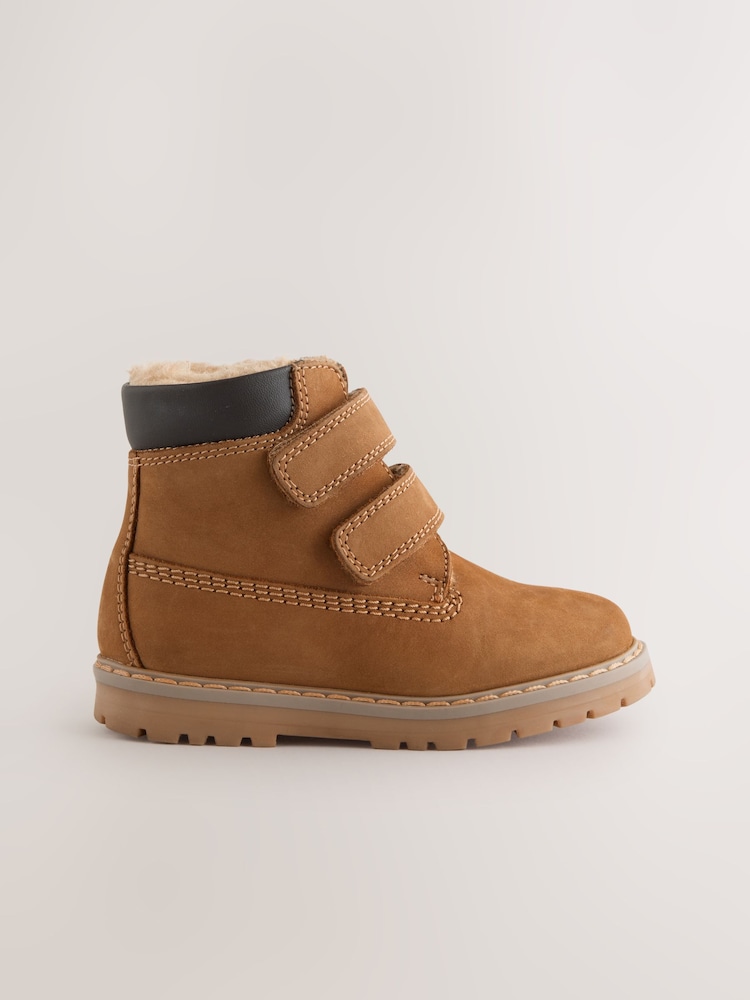 Tan Brown Standard Fit (F) Leather Thermal Thinsulate™ Lined Touch Fastening Work Boots - Image 2 of 5 Tan Brown Standard Fit (F) Leather Thermal Thinsulate™ Lined Touch Fastening Work Boots - Image 2 of 5