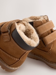 Tan Brown Standard Fit (F) Leather Thermal Thinsulate™ Lined Touch Fastening Work Boots - Image 4 of 5
