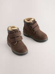 Chocolate Brown Standard Fit (F) Leather Thermal Thinsulate™ Lined Touch Fastening Work Boots - Image 1 of 4