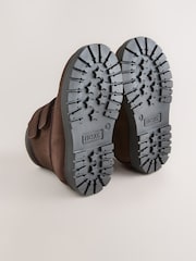 Chocolate Brown Standard Fit (F) Leather Thermal Thinsulate™ Lined Touch Fastening Work Boots - Image 3 of 4