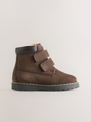 Chocolate Brown Wide Fit (G) Leather Thermal Thinsulate™ Lined Touch Fastening Work Boots - Image 2 of 6