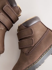 Chocolate Brown Wide Fit (G) Leather Thermal Thinsulate™ Lined Touch Fastening Work Boots - Image 4 of 6