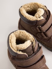 Chocolate Brown Wide Fit (G) Leather Thermal Thinsulate™ Lined Touch Fastening Work Boots - Image 5 of 6