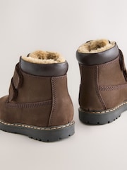 Chocolate Brown Wide Fit (G) Leather Thermal Thinsulate™ Lined Touch Fastening Work Boots - Image 6 of 6