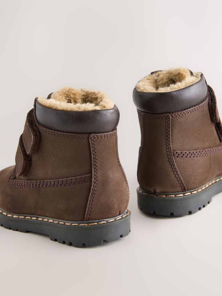 Chocolate Brown Wide Fit (G) Leather Thermal Thinsulate™ Lined Touch Fastening Work Boots - Image 6 of 6 Chocolate Brown Wide Fit (G) Leather Thermal Thinsulate™ Lined Touch Fastening Work Boots - Image 6 of 6