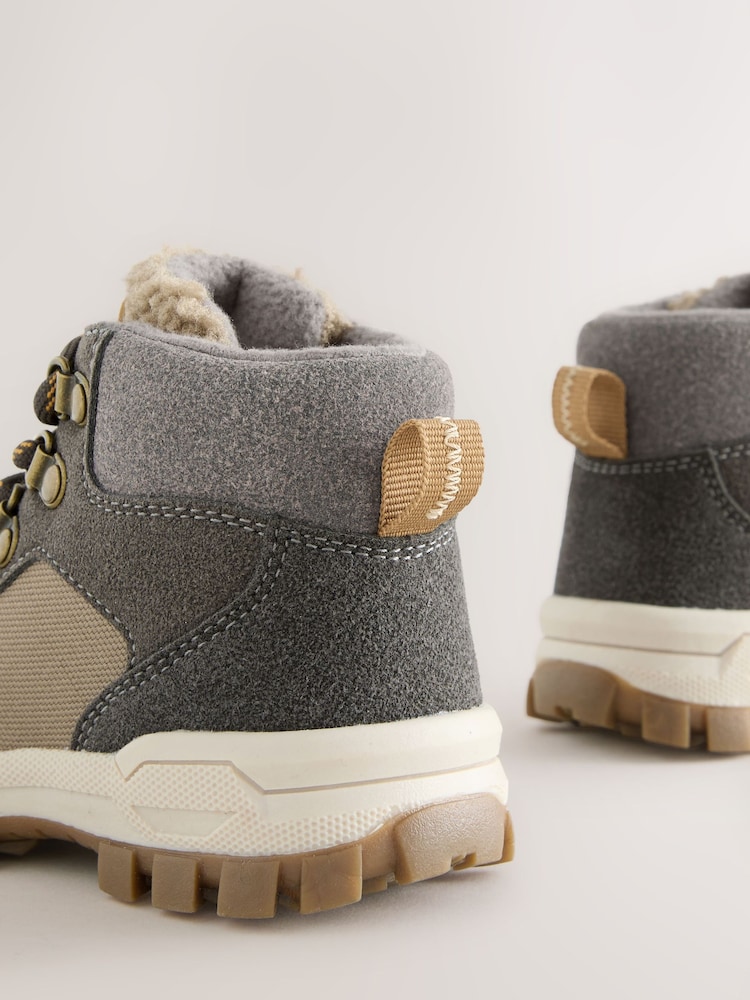 Grey Standard Fit (F) Lace up Walking Boots - Image 7 of 7