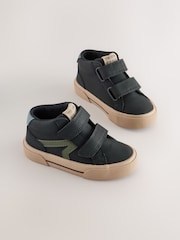 Black Wide Fit (G) Hi-Top Touch Fastening Trainers - Image 1 of 6