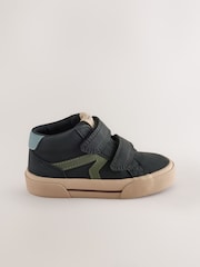 Black Wide Fit (G) Hi-Top Touch Fastening Trainers - Image 2 of 6