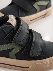 Black Wide Fit (G) Hi-Top Touch Fastening Trainers - Image 4 of 6