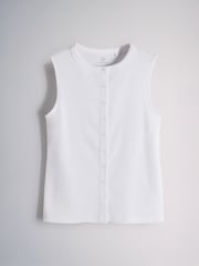 The Set 3 Pack Button Through Ribbed Vests White/Brown/Black - Image 3 of 6