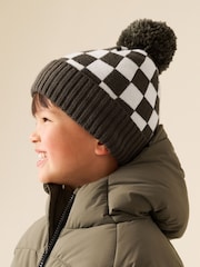 Green/Ecru Embroidered Pom Beanie (3mths-16yrs) - Image 1 of 6