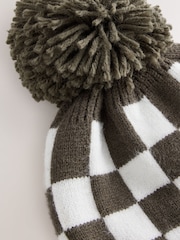 Green/Ecru Embroidered Pom Beanie (3mths-16yrs) - Image 5 of 6