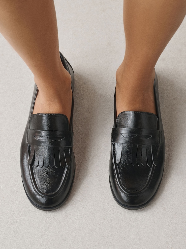 Black Forever Comfort® Fringe Detail Loafers - Image 1 of 3