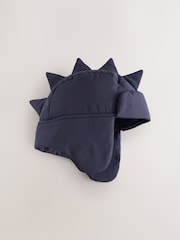 Navy Dino Novelty Lined Trapper Hat (3mths-6yrs) - Image 1 of 3