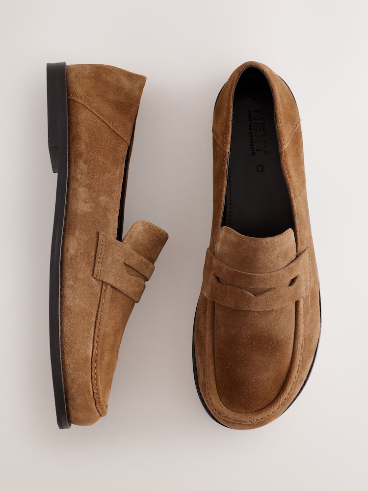 Tan Brown Forever Comfort®  Suede Loafers - Image 1 of 9
