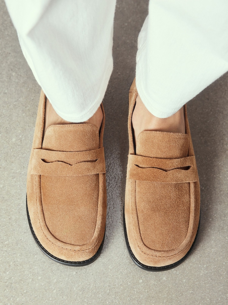 Tan Brown Forever Comfort®  Suede Loafers - Image 2 of 9
