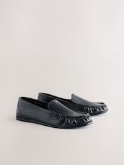 Black Forever Comfort®  Leather Round Toe Loafers - Image 2 of 5
