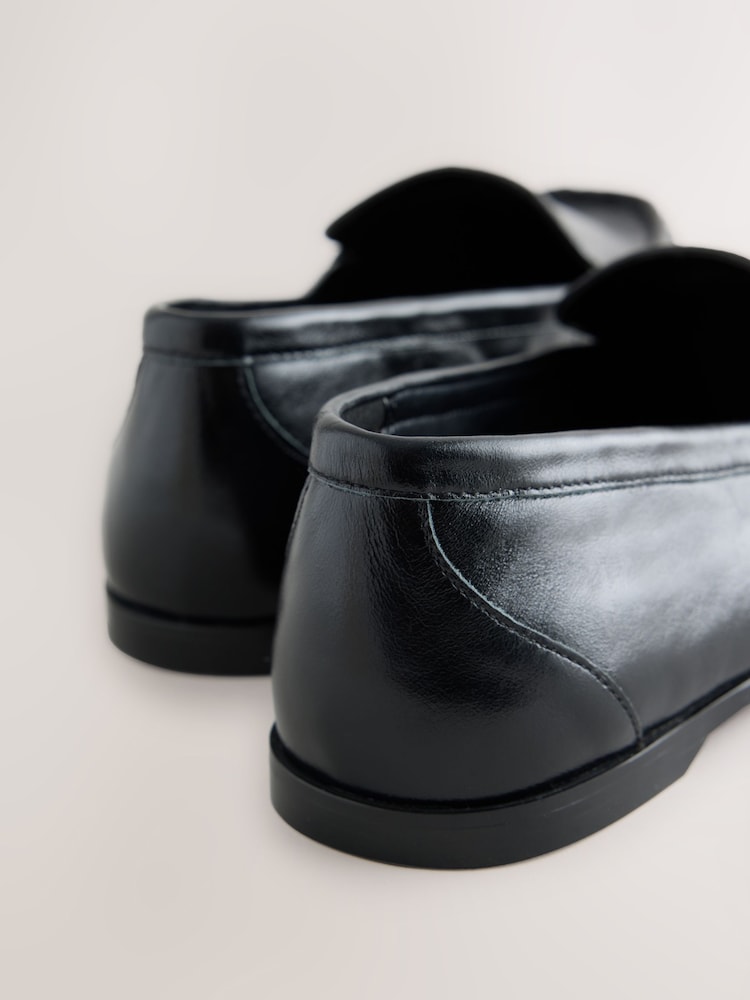 Black Forever Comfort®  Leather Round Toe Loafers - Image 5 of 5