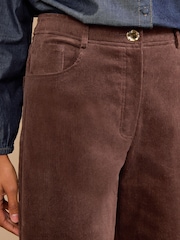 Love & Roses Chocolate Brown Cord Barrel Trousers - Image 2 of 5