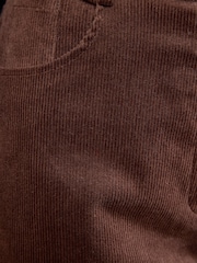 Love & Roses Chocolate Brown Cord Barrel Trousers - Image 4 of 5