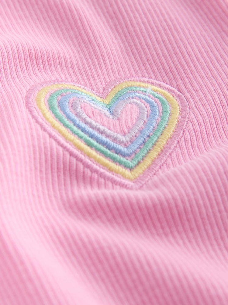 Little Bird by Jools Oliver Pastel Rainbow Ribbed Jersey Top 5 Packs - Image 20 of 20