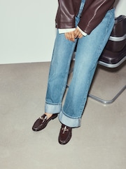 Black Forever Comfort® Leather Trim Detail Loafers - Image 4 of 5