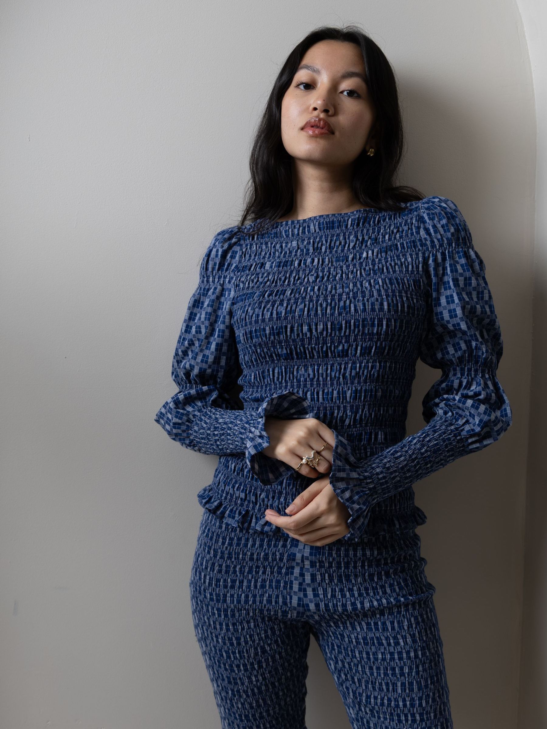 Buy Amy Lynn Blue Iris Check Top from Next USA